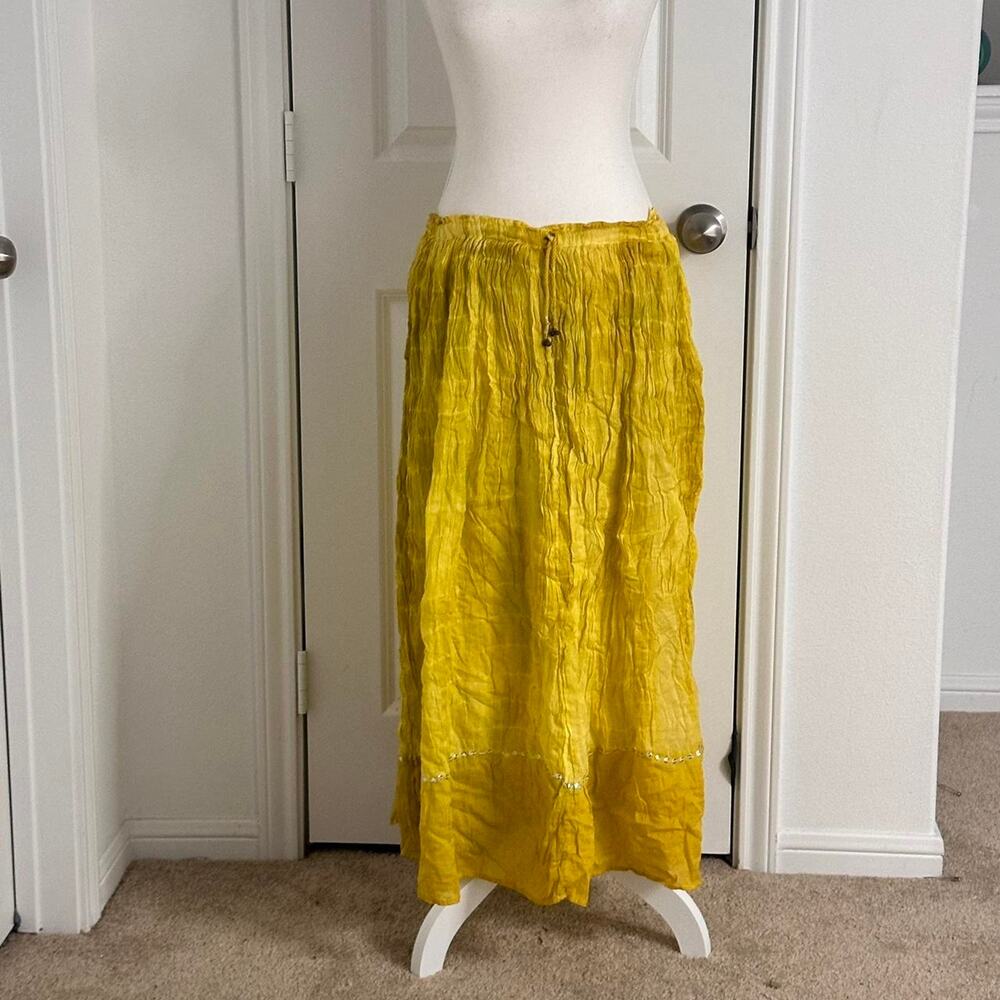 Tokyo Denam Bank 100% Cotton Size Large Vintage CottageCore - Indie Maxi Skirt